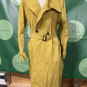 SOFT SURROUNDINGS Women's 100% cotton LONG/BELTED trenchcoat MUSTARD sz XL -VGUC